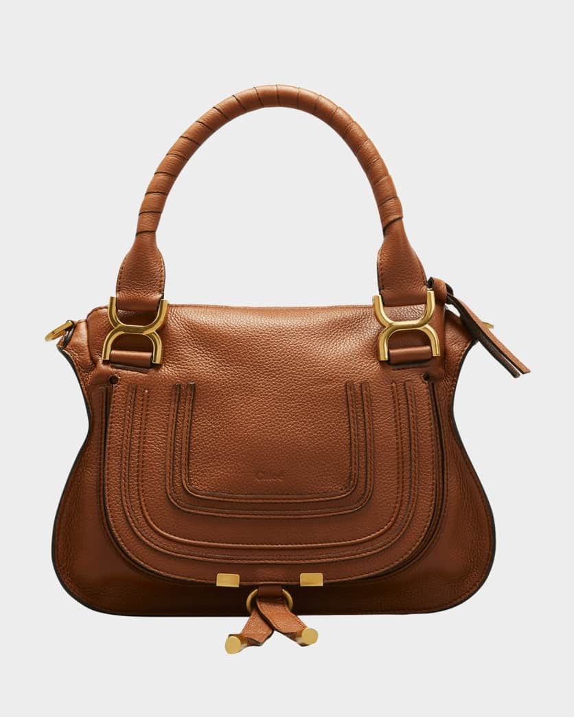 Chloe Marcie Small Satchel Bag in Grained Calfskin | Neiman Marcus