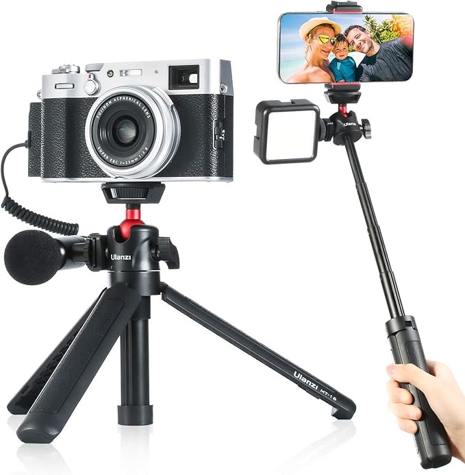 Ulanzi MT-16 Camera Tripod Stand Holder, Mini Tabletop Tripod Selfie Stick with Cold Shoe, Travel... | Amazon (US)