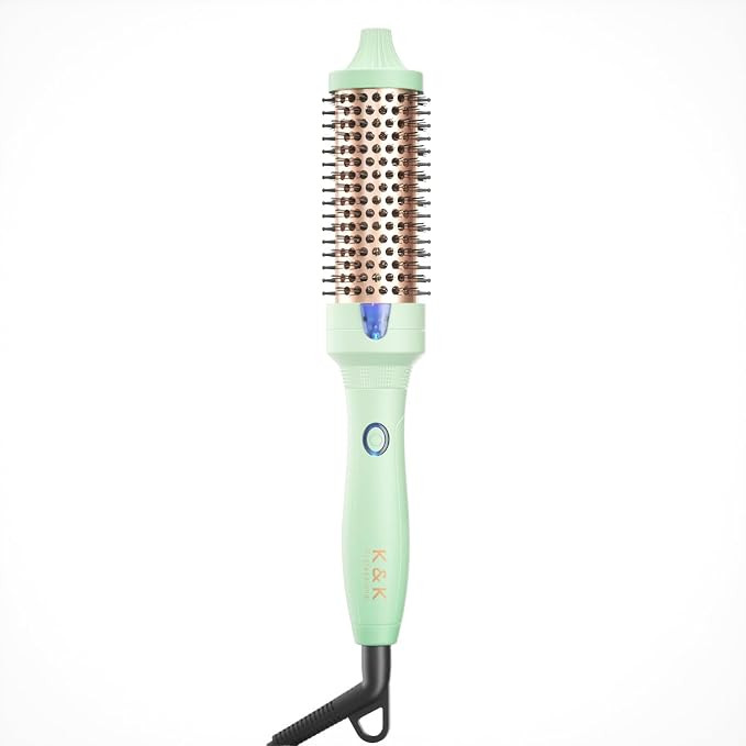 K&K Thermal Brush for Blowout Look, 1.5 Inch Ionic Heated Round Brush Makes Hair Smoother, Dual V... | Amazon (US)