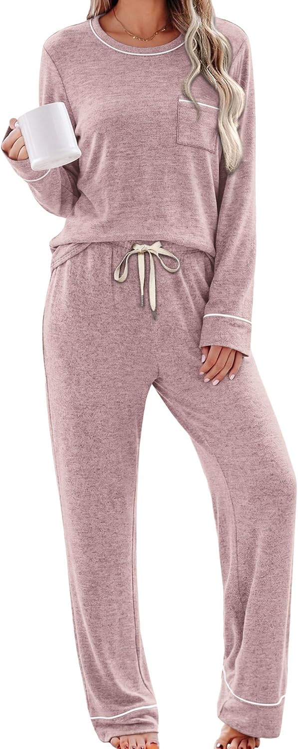 WIHOLL Pajamas for Women Set Soft Pjs Long Sleeve Two Piece Lounge Sets | Amazon (US)