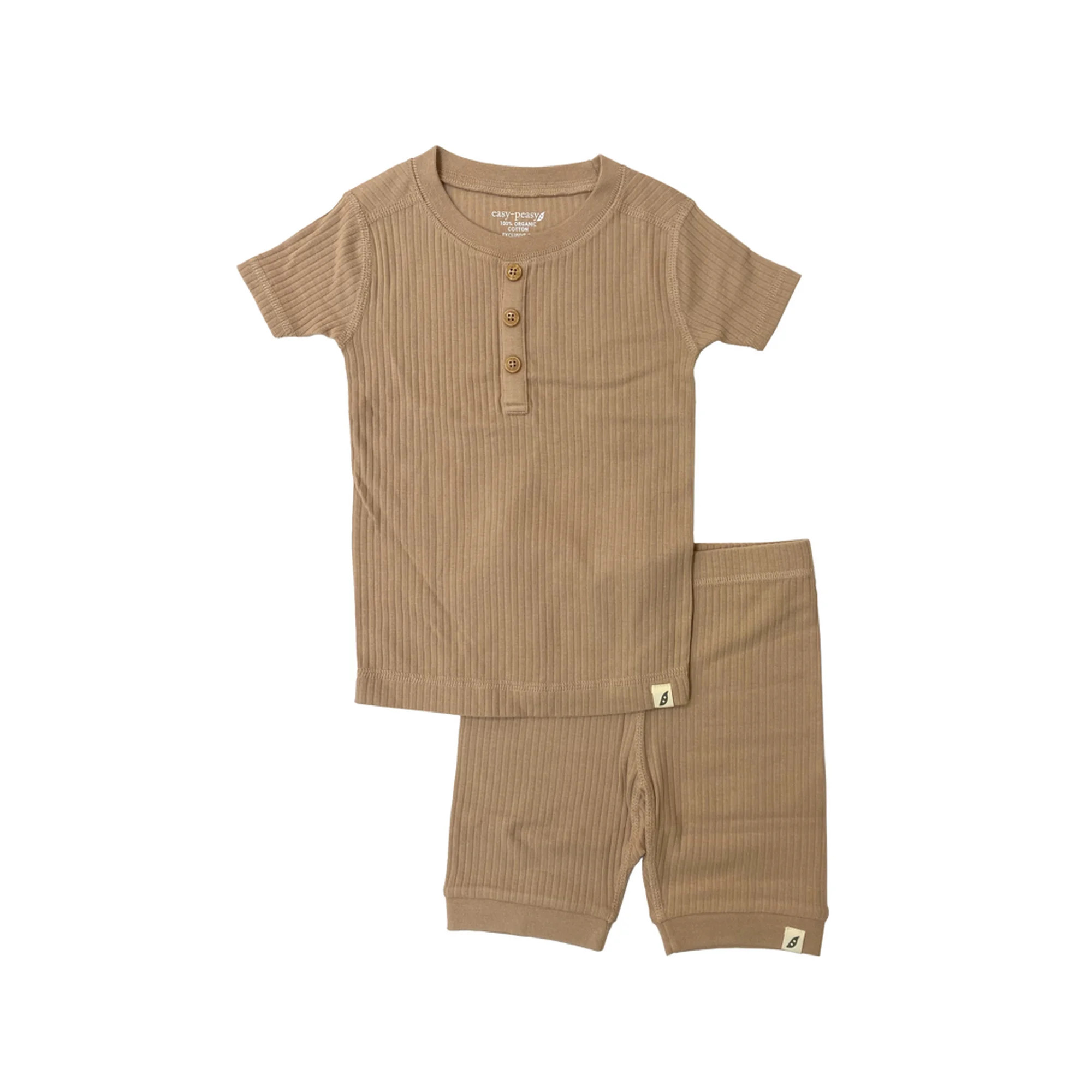 easy-peasy Toddler Unisex Organic Short Sleeve Top and Shorts Pajama Set, 2-Piece, Sizes 12M-5T | Walmart (US)