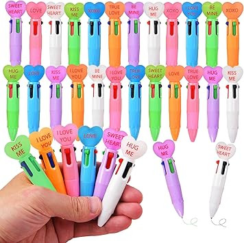 Zhirlyn Valentines Day Pens Mini Multicolor Pens in One 4-in-1 Cute Fun Heart Pen Bulk Kawaii Coo... | Amazon (US)