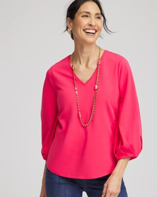 Cotton Tuck Sleeve Tee | Chico's