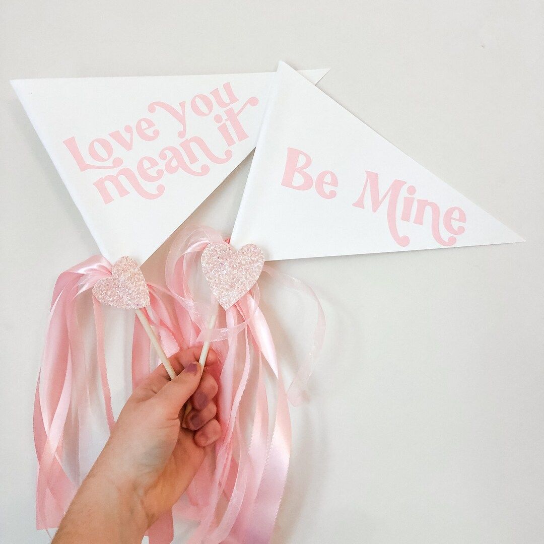 Be Mine Valentines Day Pennant Flag | Etsy (US)