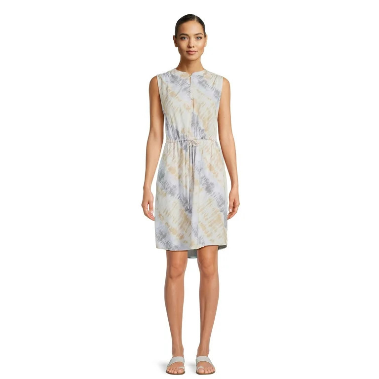 Time and Tru Women's Split Neck Sleeveless Dress, Sizes XS-XXXL | Walmart (US)