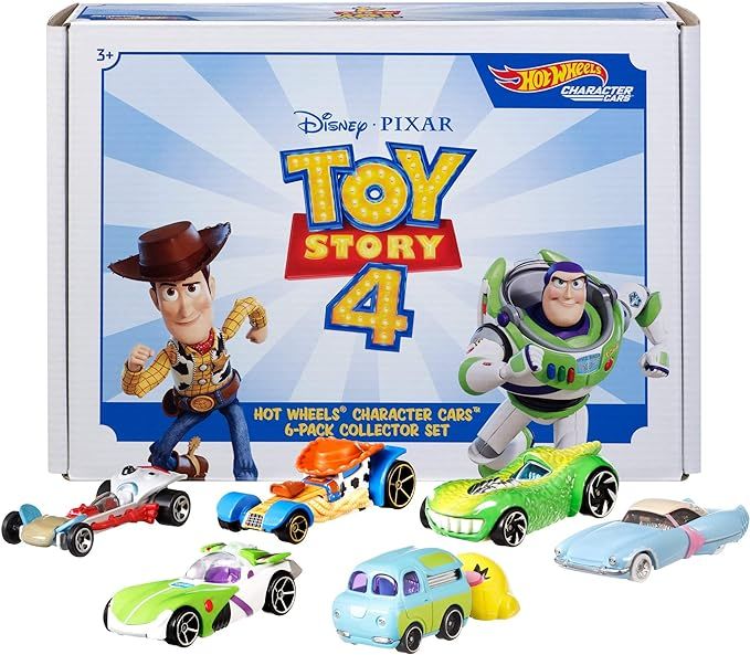 Disney and Pixar Toy Story 4 Character Cars by Hot Wheels 1:64 Scale Woody, Buzz Lightyear, Bo Pe... | Amazon (US)