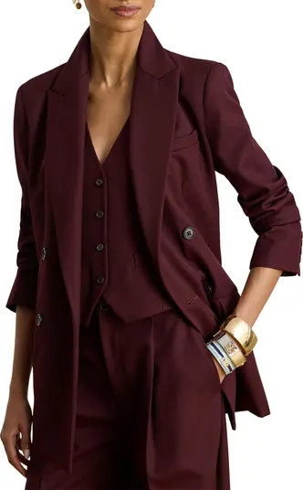 Double Breasted Wool Blend Twill Blazer | Nordstrom