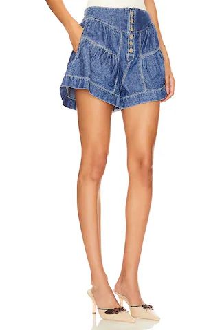 Free People x We The Free Fleur Denim Short In True Blue from Revolve.com | Revolve Clothing (Global)