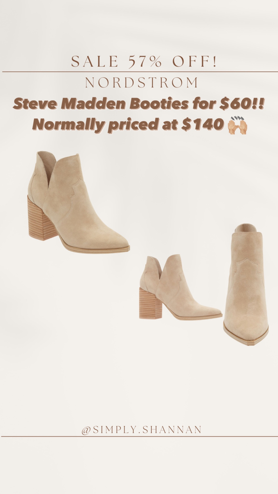 Nordstrom Fall Booties / Shoes for $60. On sale 57% off!! 

#LTKstyletip #LTKsalealert #LTKSeasonal