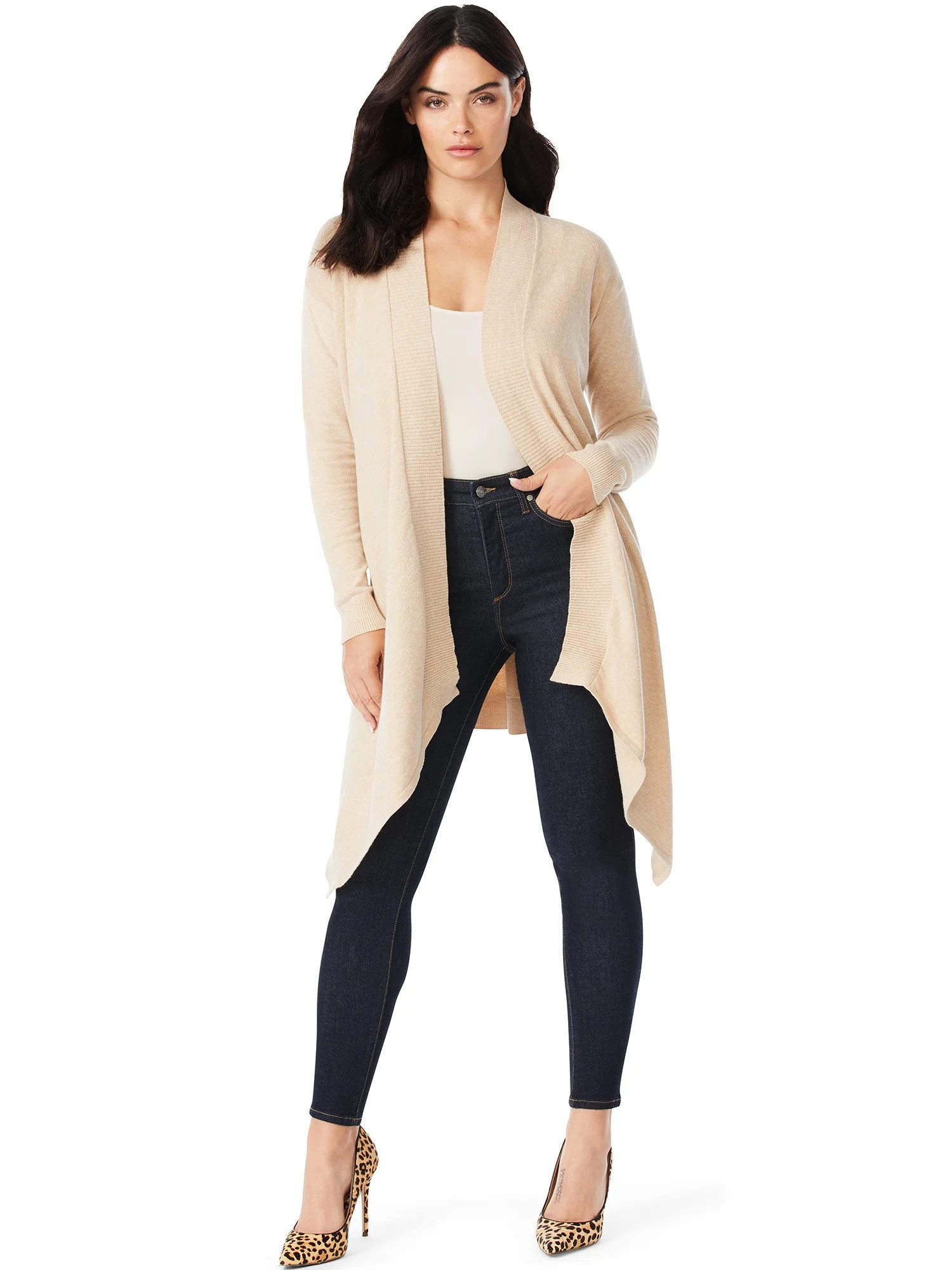 Sofia Jeans by Sofia Vergara Women's Waterfall Cardigan | Walmart (US)