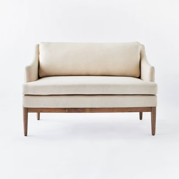 Howell Upholstered Loveseat with Wood Base Cream - Threshold™ designed with Studio McGee | Target