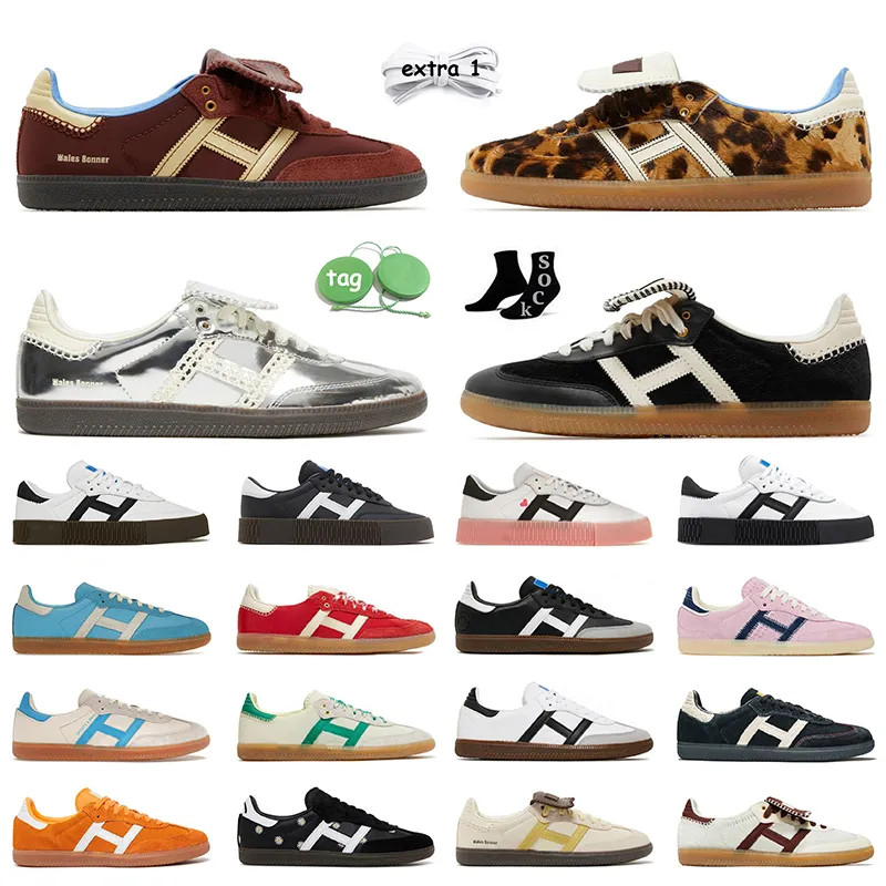 Fashion OG Designer Casual Shoes Women Mens Wales Bonner Pony Leopard Nylon Brown Silver Flat Tra... | DHGate