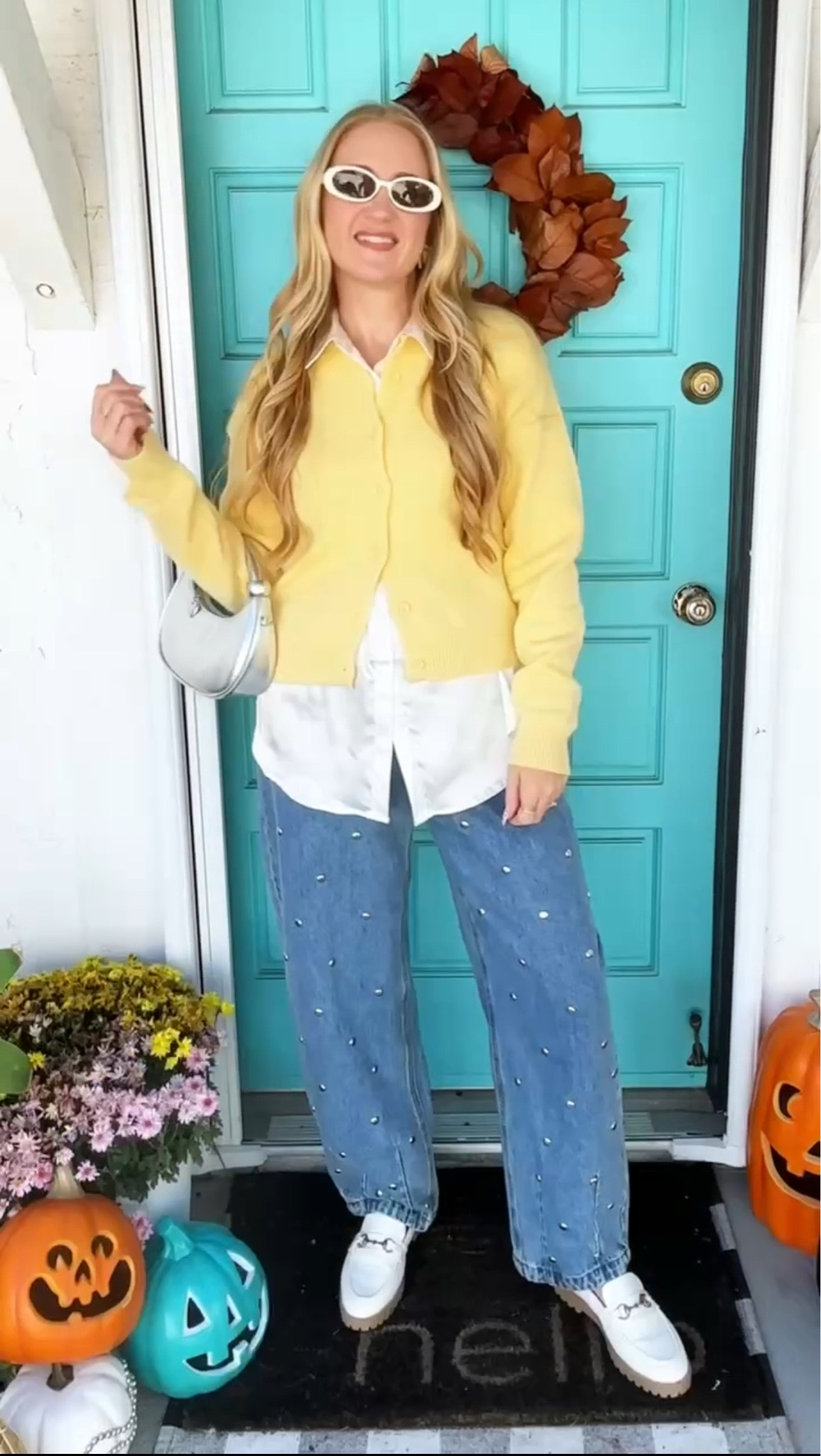 sweater repeater 💛 especially when it’s this buttery yellow! 

three recent outfits involving this cozy butter yellow cardigan that adds a pop of color into fall 🍂which one was your favorite?! 

Wearing at 140 lbs and 5'7" for reference: M in sweater, white satin shirt and gingham pants, L in striped pants and skirt, size 6 in studded jeans. Cow print shoes run small, recommend sizing up 1/2 size!

fall outfit ideas, fall outfit inspo, fall outfit roundup, ootd, ootw, outfits of the week, outfit of the day, affordable style, fall maxi skirts, polka dot skirt, fall skirt outfits, everyday style, elevated casual, butter yellow cardigan, cow print shoes, colorful outfit ideas, free people style, yellow outfits, butter yellow, fall accessories, autumn style, autumn looks, autumn outfits, ways to wear, how to style  

#LTKFindsUnder50 #LTKStyleTip #LTKFindsUnder100