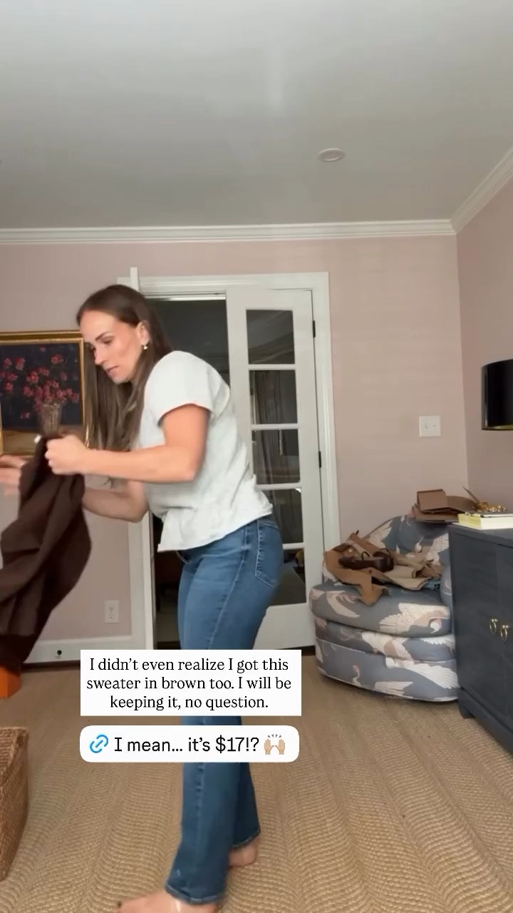I didn’t even realize I got this sweater in brown too. I will be keeping it, no question.