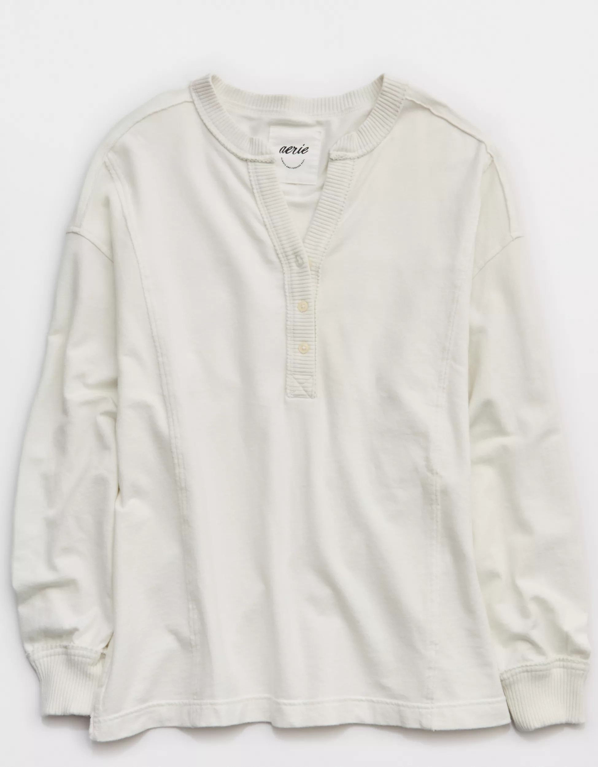 Aerie Poolside Terry Henley Sweatshirt | Aerie