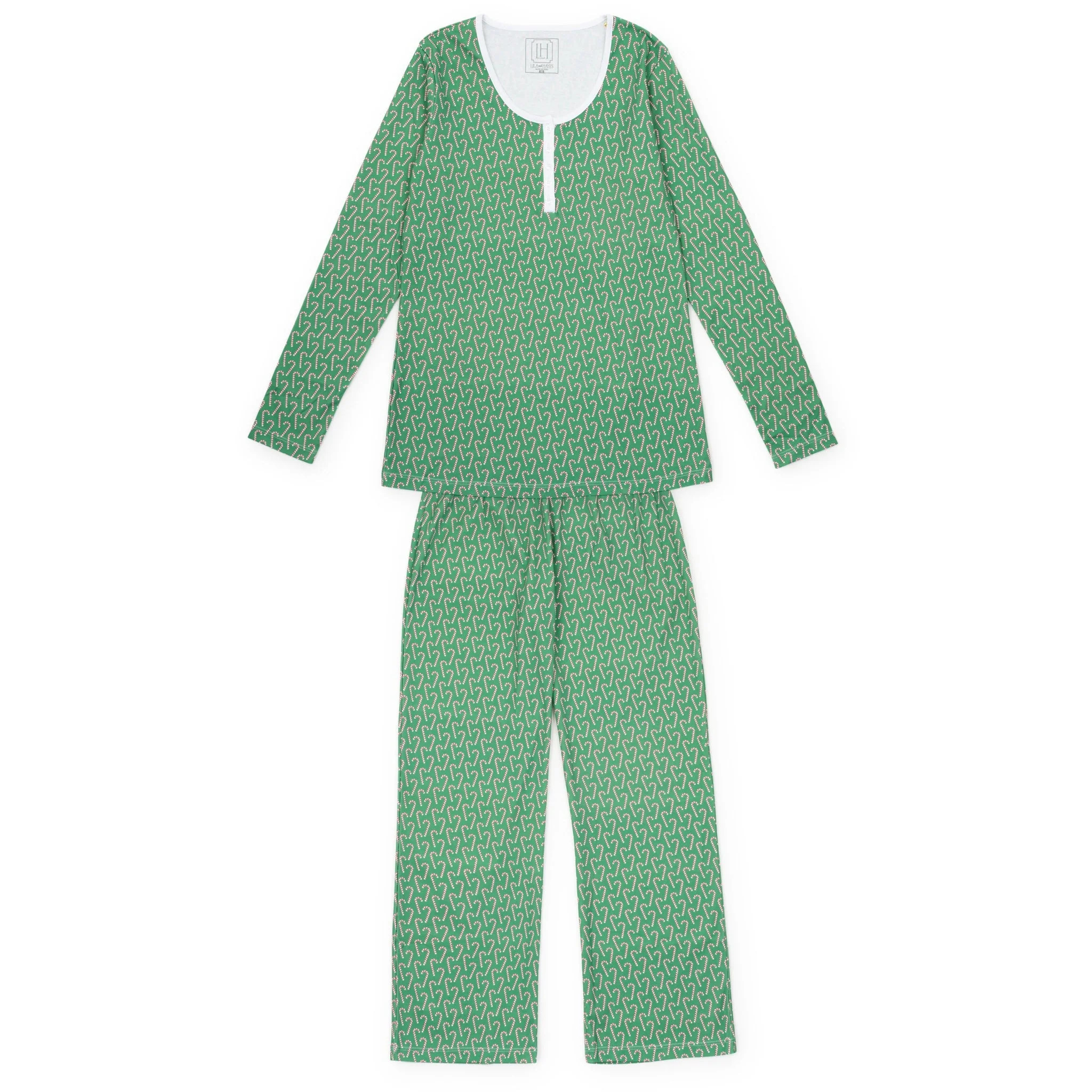 Calli Women's Longsleeve Pajama Pant Set - Candy Cane Lane | Lila and Hayes
