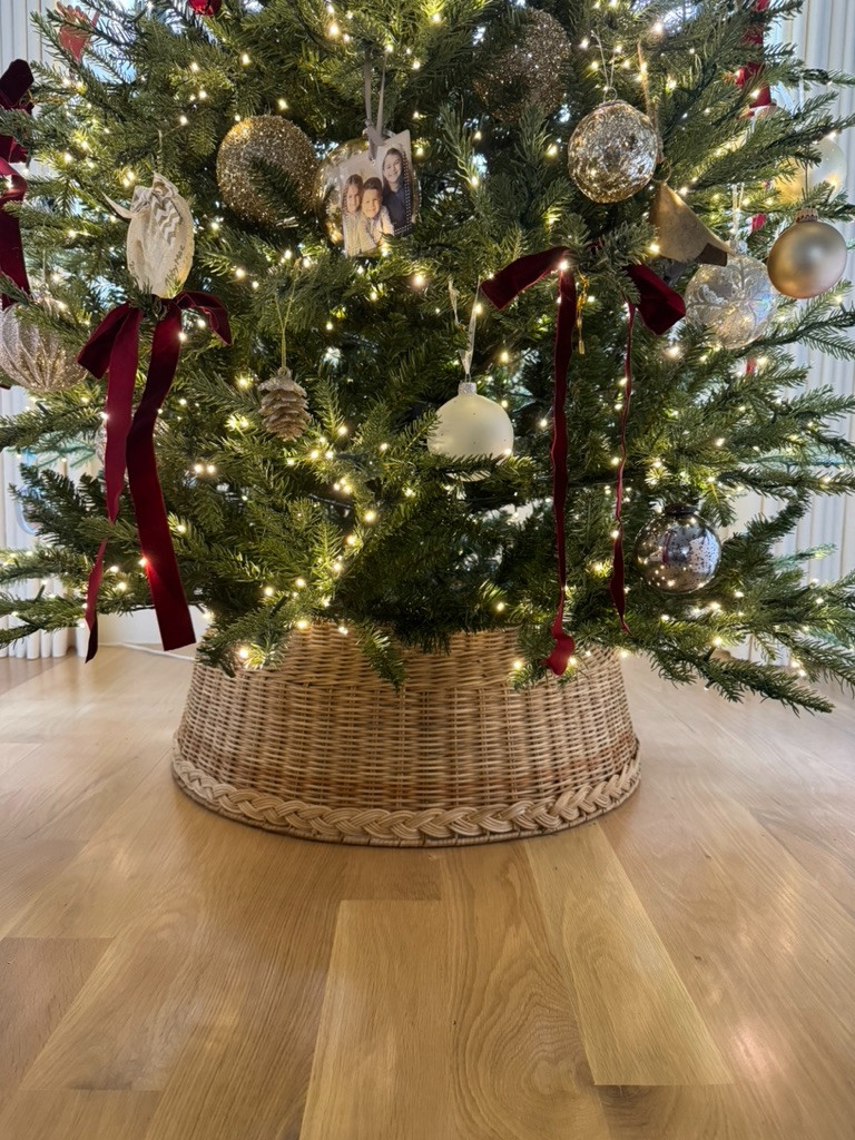 Creating a timeless holiday look with pieces I reach for year after year — the McGee & Co. woven tree collar, classic silver and gold ornaments, and deep wine-red ribbons for that subtle, old-world warmth. Layered, elevated, and easy to mix with any neutral holiday palette.

Shop everything I used to style this look below. 

 #LTKCyberWeek #LTKHoliday #LTKHome