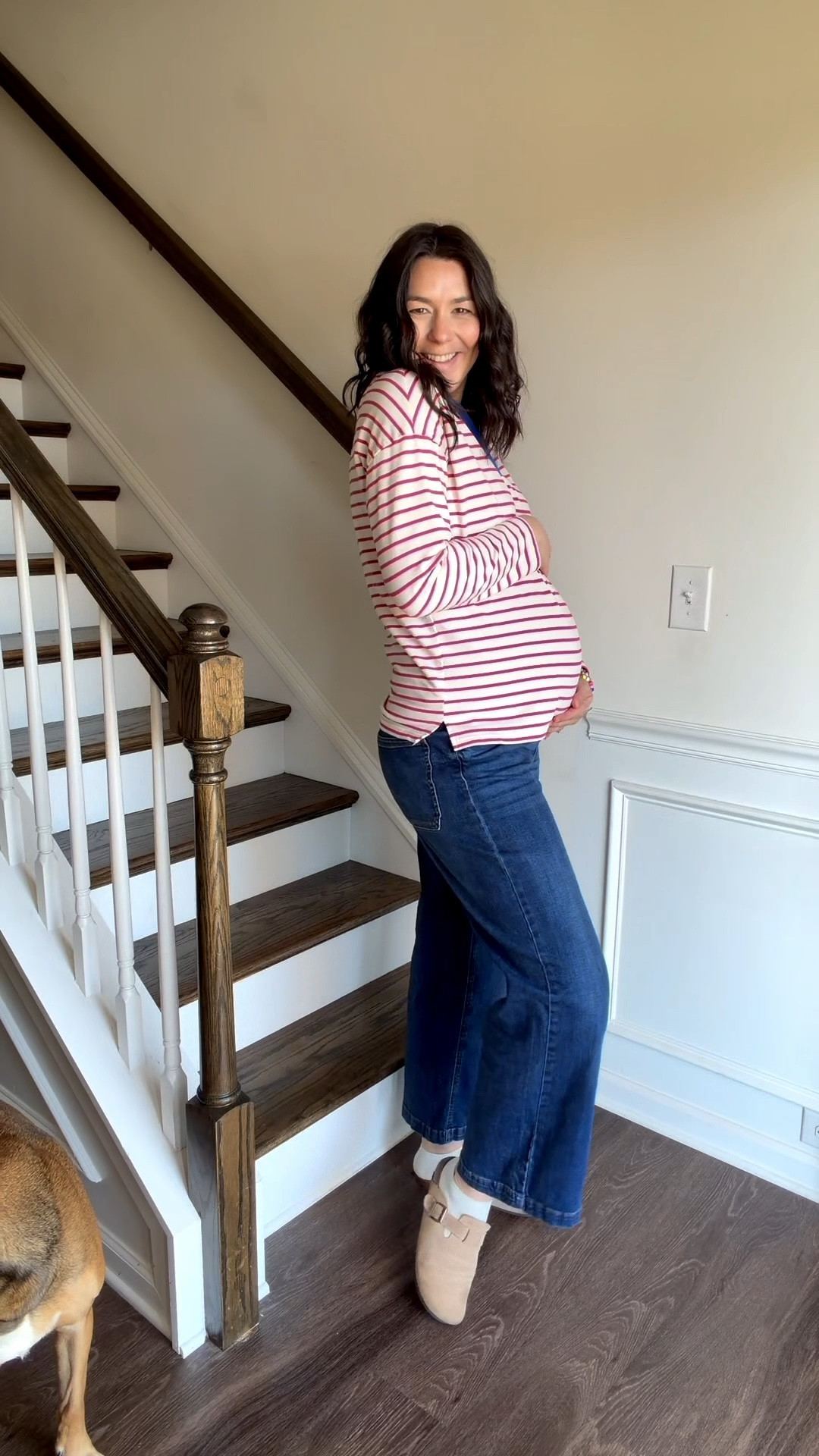 POV: You hit that point during pregnancy where you’re no longer choosing what you want to wear every day…

you’re just rotating through the options that still fit 🤭🤣

My Amazon top is not maternity but has a slightly oversized fit so it’s still plenty long to fit my bump! I’m wearing my normal size medium I wore pre-pregnancy as well. It comes in tons of cute color combinations! It’s like a light sweat sweatshirt material - slightly heavier than a regular thin long sleeve which is so cozy for cooler weather!

My Walmart maternity jeans are a staple in my wardrobe right now! They literally feel like I’m wearing sweatpants with the full belly band and are very affordable! I’m wearing my usual size medium and I have plenty of room!

My clogs are always my go to! Run TTS and super comfy! I’ve had mine over 1 year and still love them! The perfect neutral color!



#LTKShoeCrush #LTKBump #LTKTall