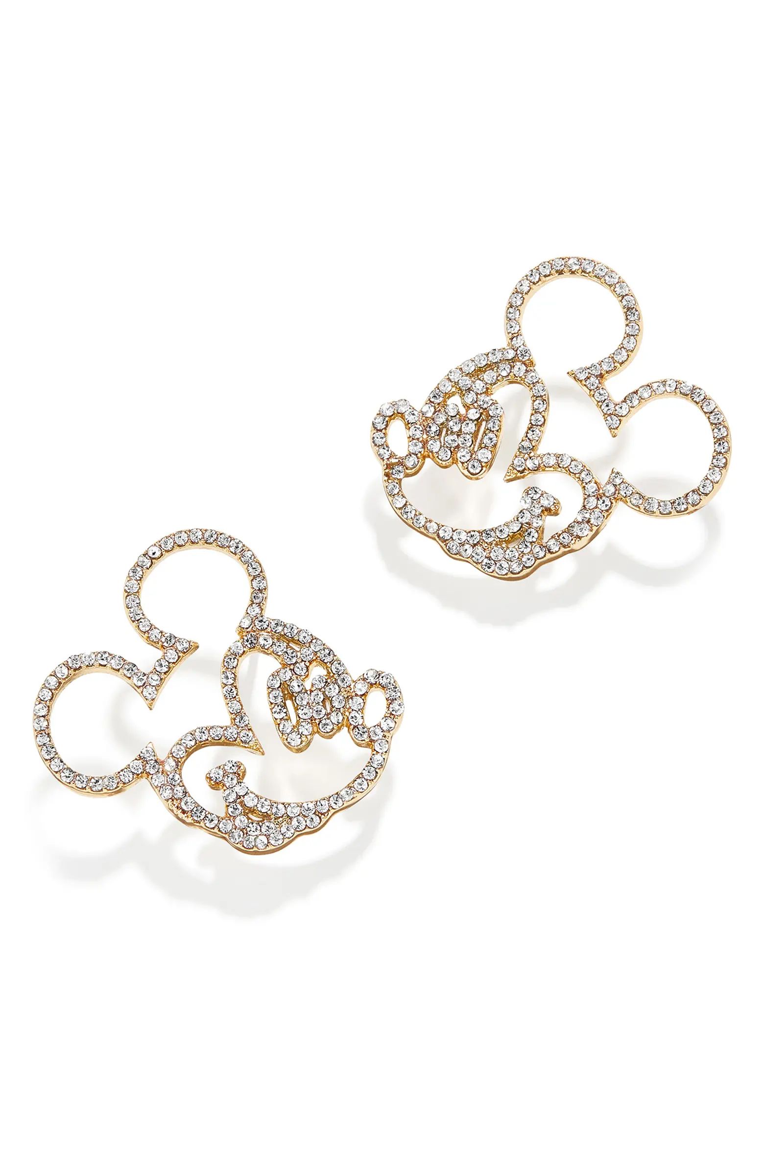 x Disney Crystal Mickey Mouse Drop Earrings | Nordstrom