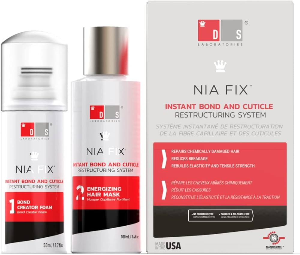 DS Labs Nia Fix Bond Repair Treatment - Repairs Dry, Damaged Hair, Split Ends, Reverse Damage fro... | Amazon (US)