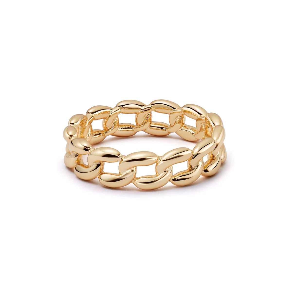 Polly Sayer Solid Chain Ring 18ct Gold Plate | Daisy London Jewellery