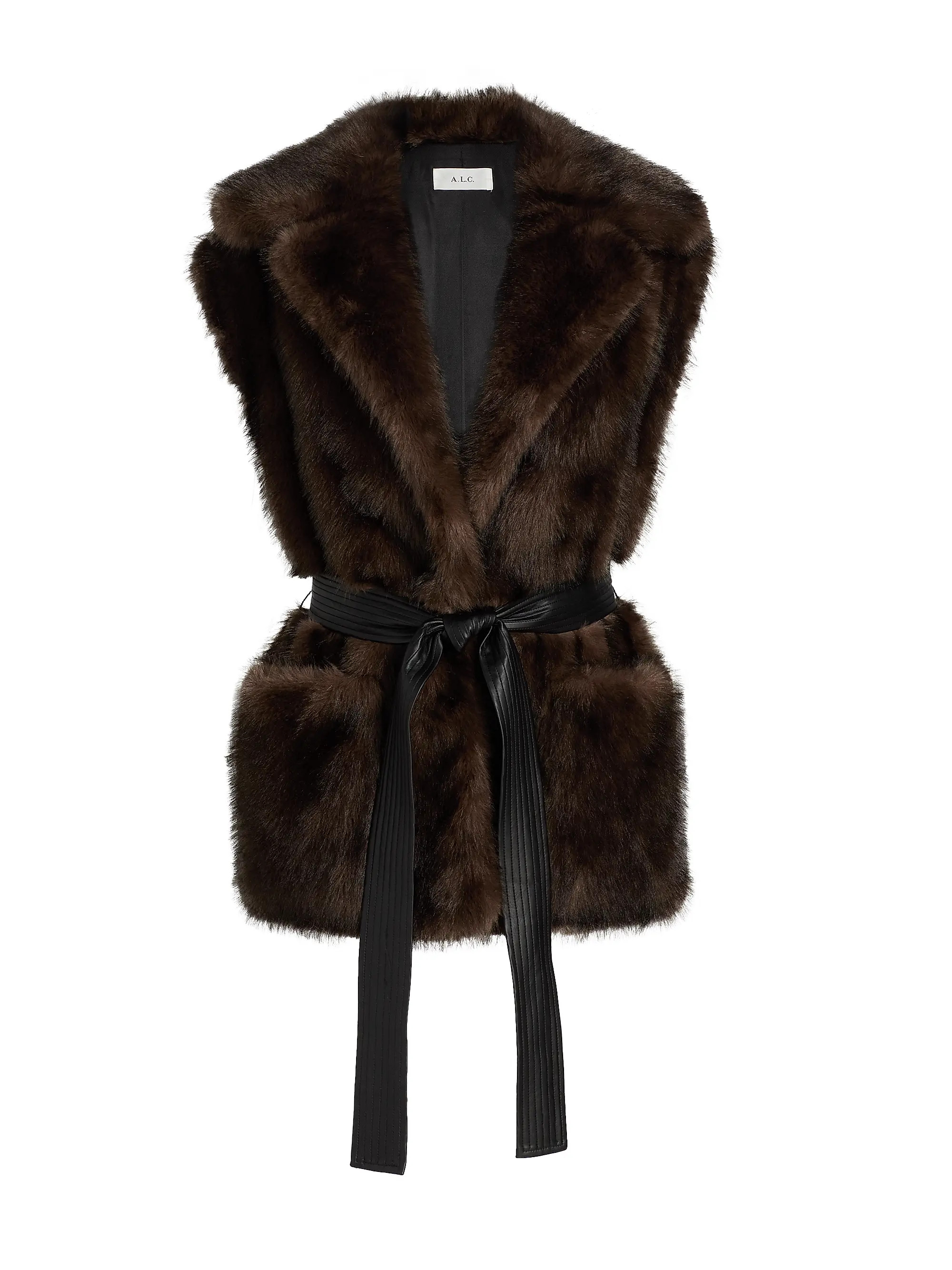 Devon Faux-Fur Tie-Waist Vest | Saks Fifth Avenue