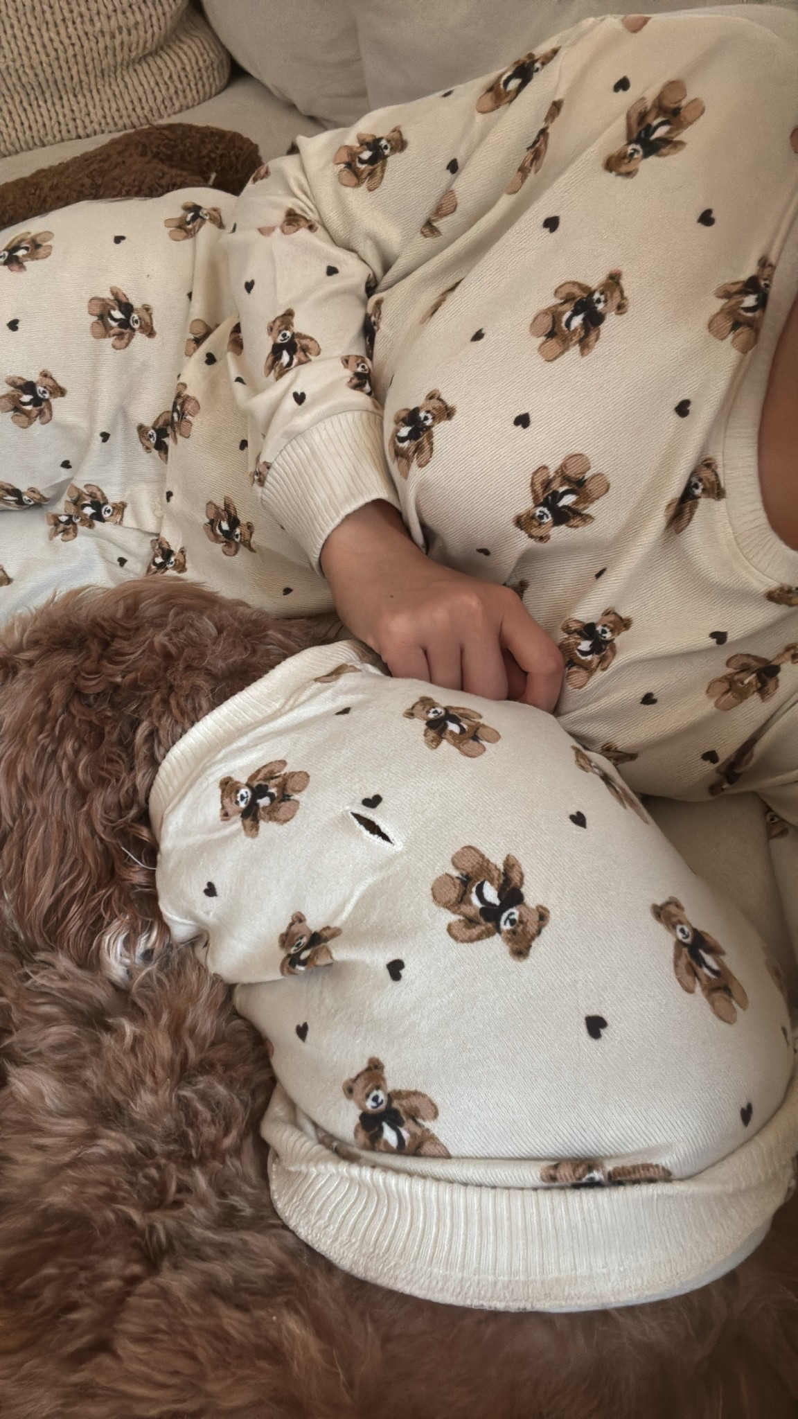Hudson and mom matching pajamas 🧸 so cute and sooo soft! I did true size for me (xs) and I followed the dog sizing chart and found it true to size (Hudson is wearing a medium)

#LTKPets #LTKFindsUnder50