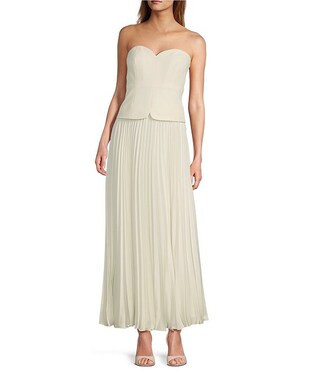Antonio Melani Billie Crepe Strapless Pleated Midi Dress | Dillard's | Dillard's
