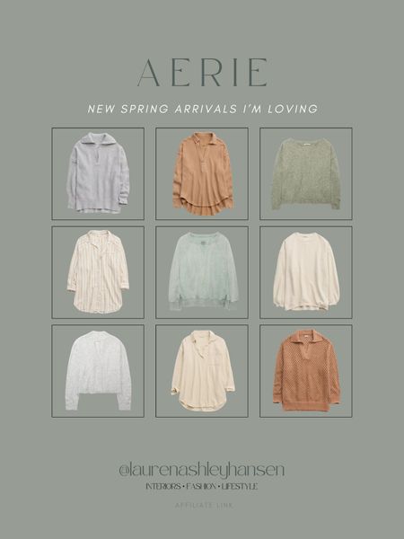 Spring colors! All of these beautiful new arrivals from Aerie are truly perfect for the spring and early summer months. Lightweight, soft textures and beautiful colors! 

#LTKfindsunder50 #LTKSpringSale #LTKstyletip