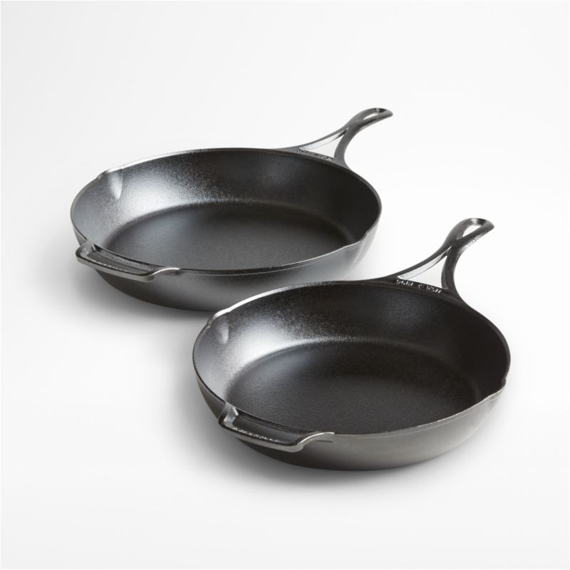 Lodge Blacklock 10.25" and 12" Seasoned Cast Iron Skillets, Set of 2 + Reviews | Crate & Barrel | Crate & Barrel