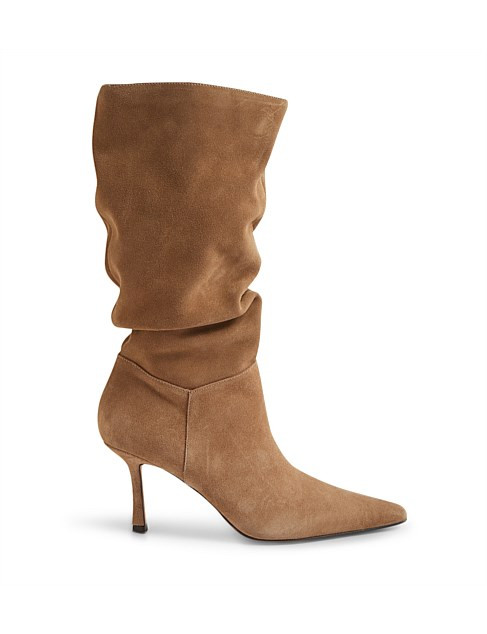 Mollini Nepo Fawn Suede Knee High Boots | David Jones | David Jones (Australia & New Zealand)
