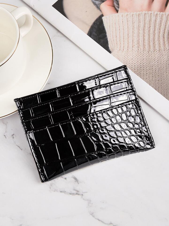 Crocodile Embossed Slim Lightweight Embossed Crocodile Portable Cash ID Card Card Coin Pocket Short Wallet Small Pouch Small Pocket Wallet For Birthday Gift Anniversary On Valentine Day Female Lady Girls For College Student School Student Gift Bag Present School Supplies Teacher Gifts Back To School Card Holder Wallet Business Card Holder Credit Card Holder Women For Women Wallet Mini Wallet Purse Wallet Card Wallet | SHEIN