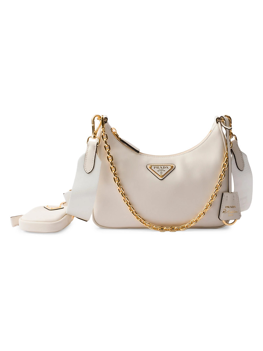 Women's Re-Edition 2005 Leather Shoulder Bag - White | Saks Fifth Avenue
