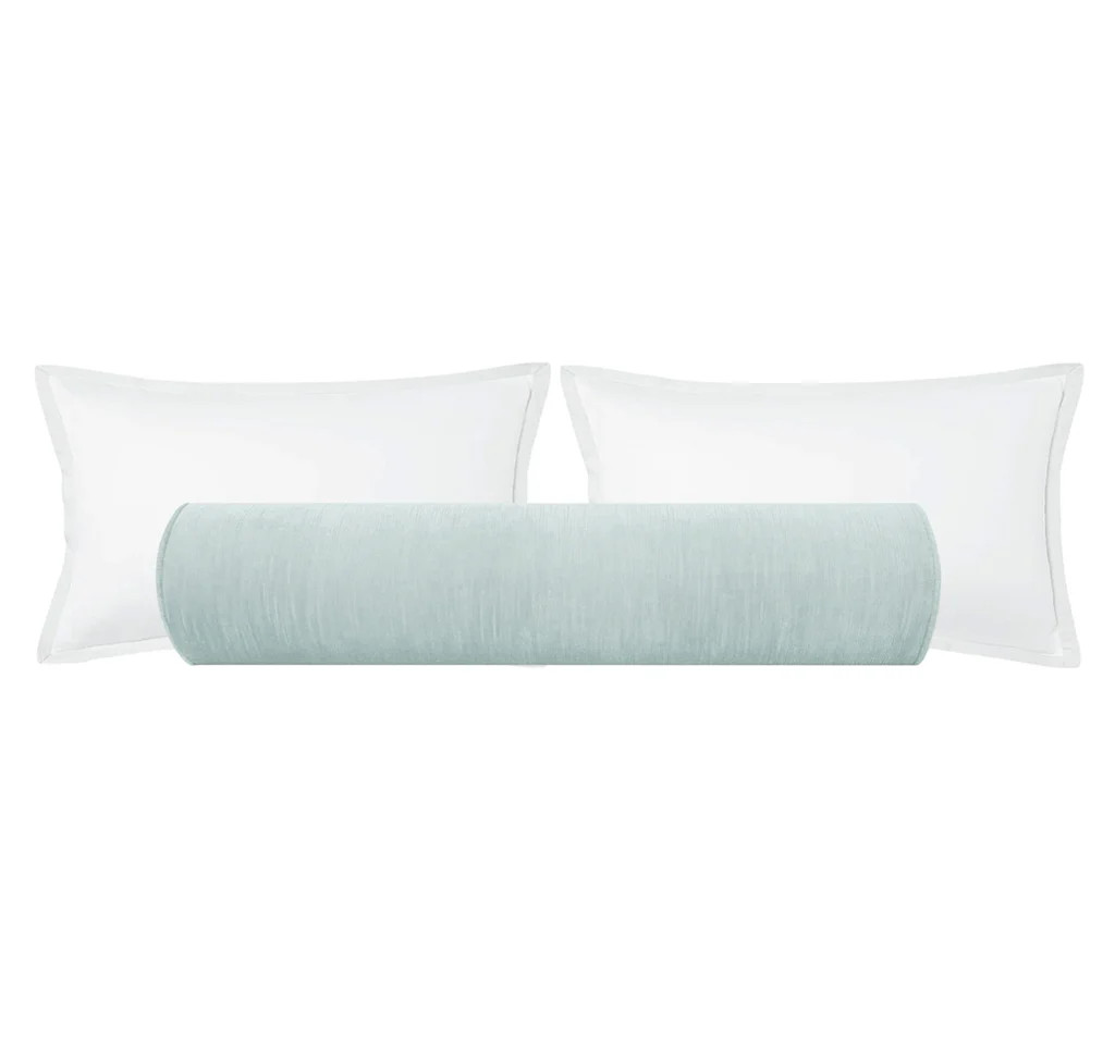 THE BOLSTER :: STRIE VELVET // SPA BLUE | LITTLE DESIGN COMPANY