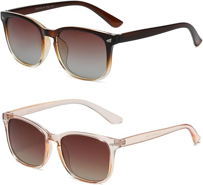 Amazon.com: DUSHINE Polarized Sunglasses for Women Classic Retro Style 100% UV Protection : Cloth... | Amazon (US)
