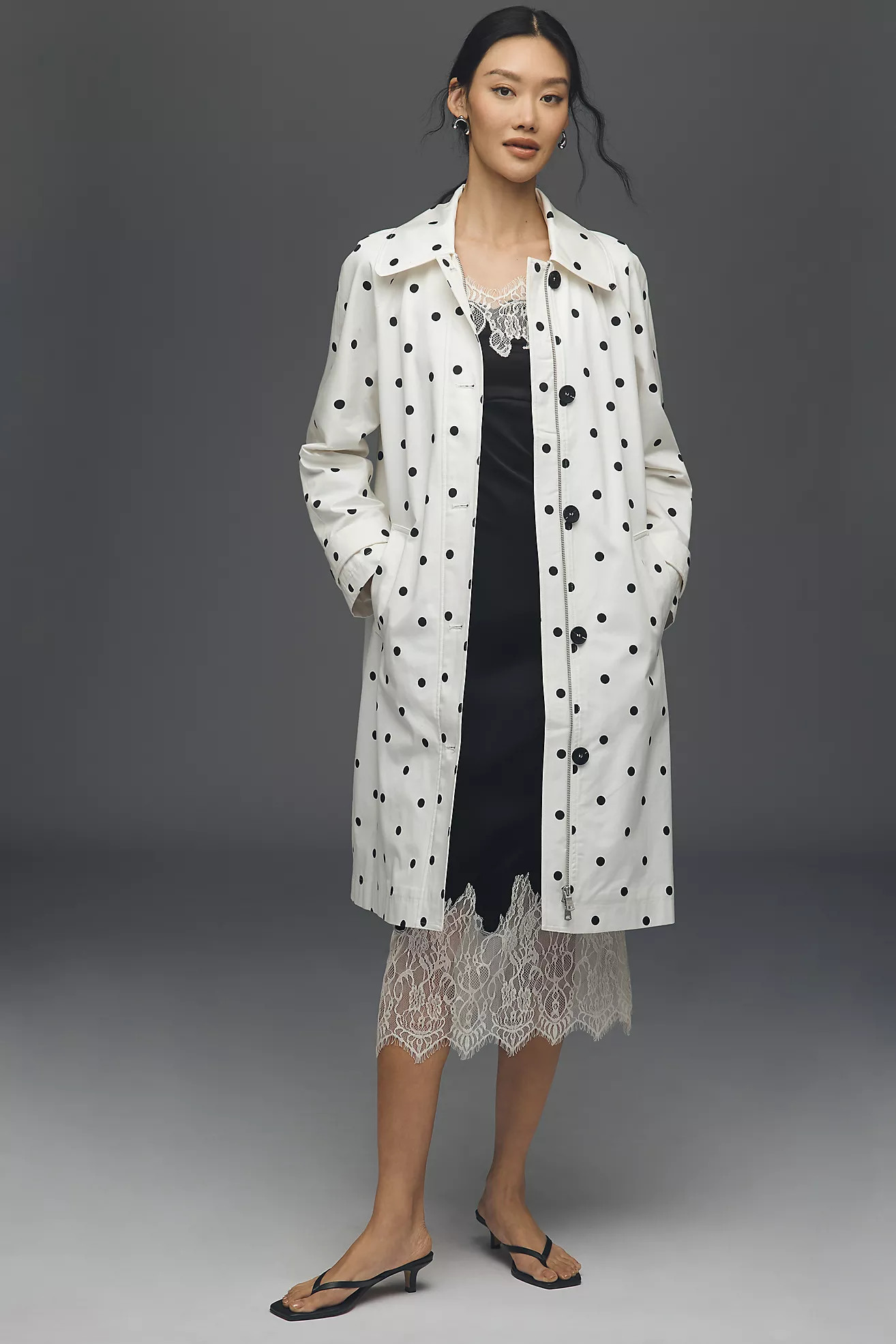Avec Les Filles Polka Dot Car Coat | Anthropologie (US)