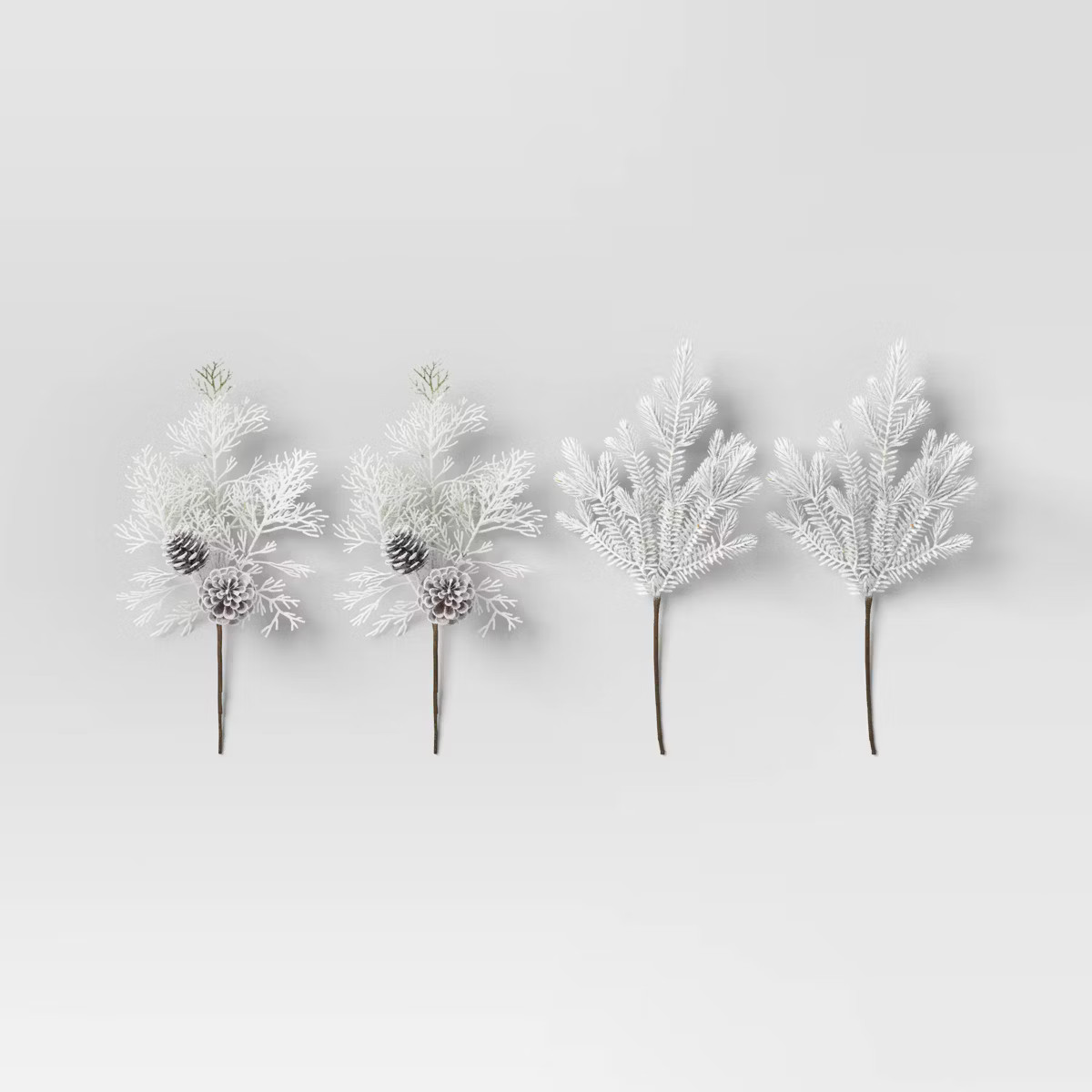 4pc Christmas Pick Set 2 Flocked Cedar 2 Flocked Spruce - Wondershop™ | Target