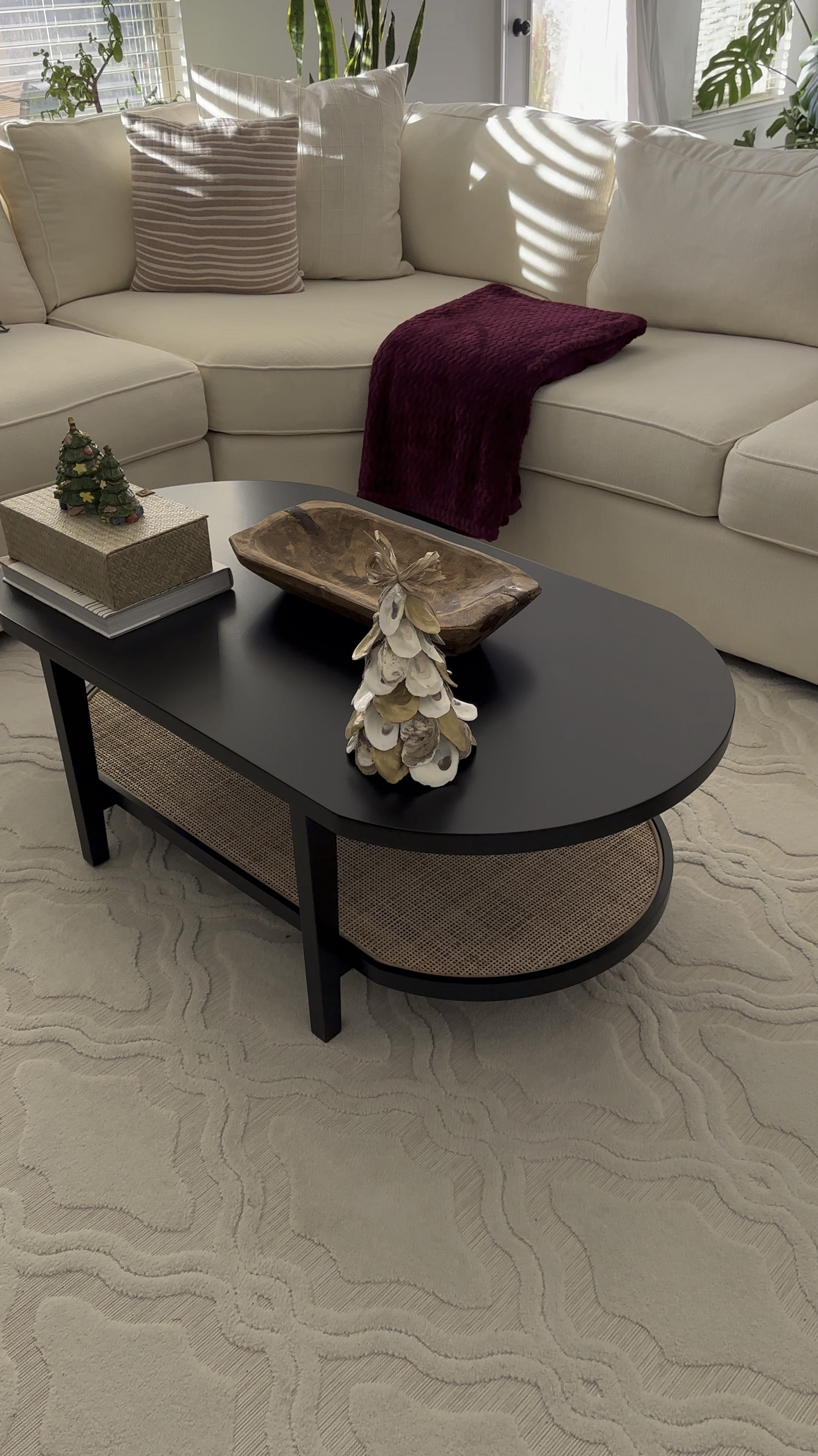 Styling my new Cura Home coffee table for Christmas.🎄 I absolutely love this coffee table from @mycurahome. This is their Easton Cane coffee table. My favorite thing is the 2 tier shelving with cane detailing on the bottom. It’s just so pretty. It’s made of wood and I love the oval design. 

Coffee table decor 
Coffee table styling 
Oval coffee table 
Black coffee table 
Cane coffee table 


#LTKCyberSaleIE #LTKHoliday #LTKhome