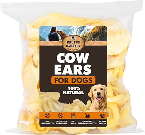 BRUTUS & BARNABY Cow Ears for Dogs – Whole Ears 12 ct, Thick Cut, Grass-Fed Angus Beef, All-Nat... | Amazon (US)