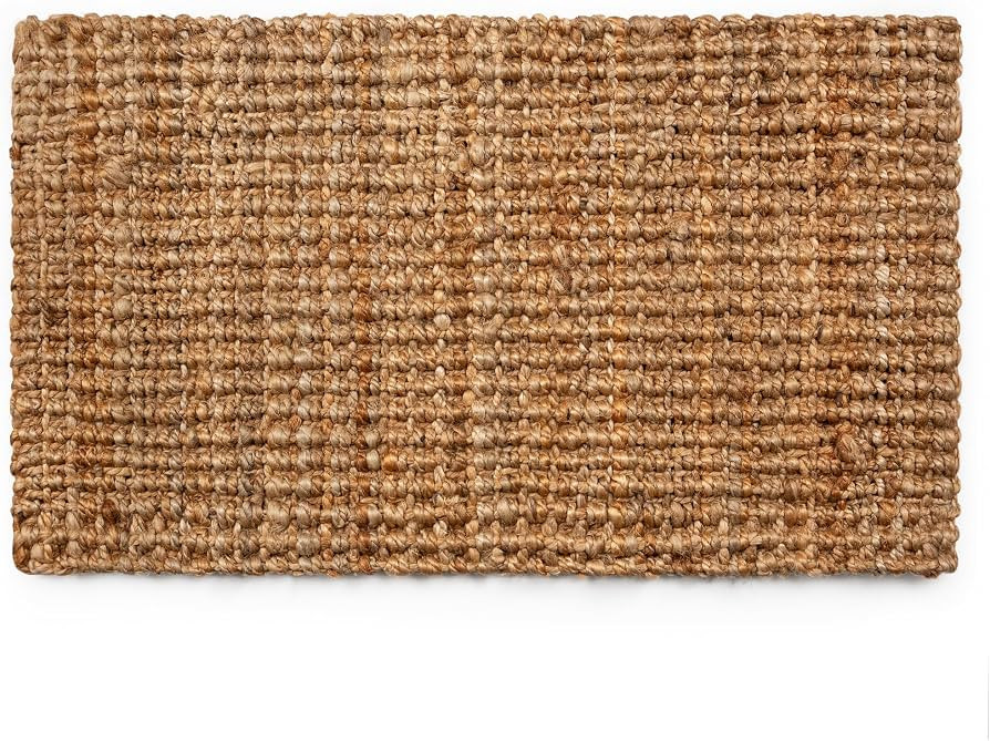 PLUS Haven 17.5x30 Jute Door Mat with Heavy-Duty Backing - Ideal for Outdoor or Indoor Uses - Non... | Amazon (US)