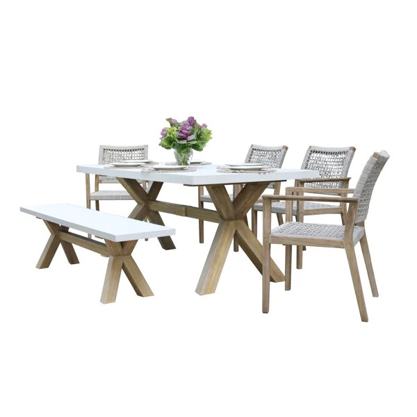 Fleur 7 - Person Rectangular Outdoor Dining Set | Wayfair North America