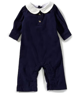 Baby Boys Long Sleeve Peter Pan Collar Romper | Dillard's