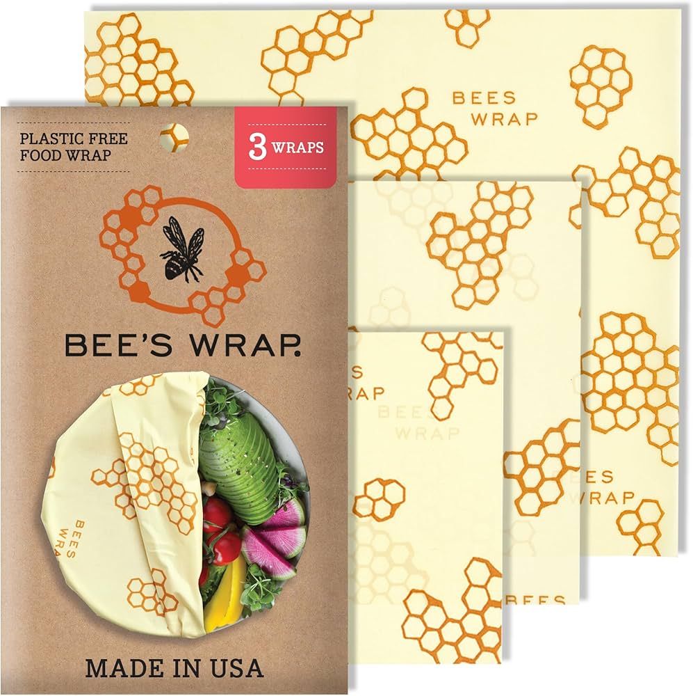 Bee's Wrap Reusable Beeswax Food Wraps, Made in the USA, Eco Friendly Beeswax Food Wrap, Sustaina... | Amazon (US)