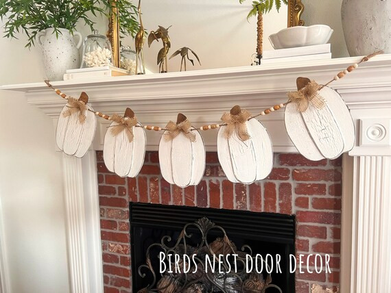 Pumpkin Bunting Wooden Pumpkin Garland Fall Pumpkin Wood - Etsy | Etsy (US)
