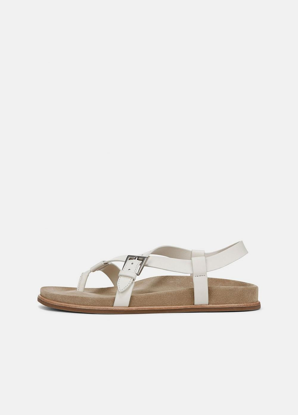 Women's Franca Leather Sandal, Milk, Size 5 Vince | Vince LLC