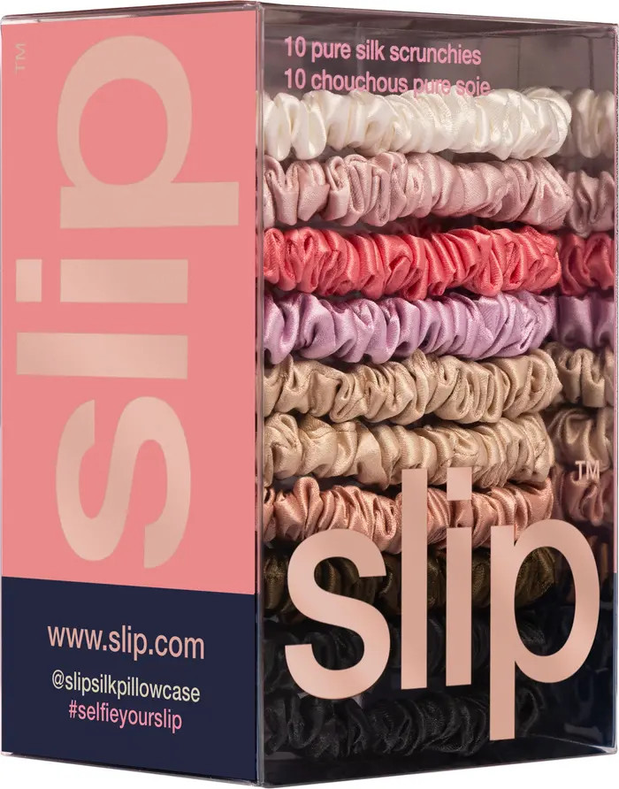 10-Pack Assorted Skinny Silk Scrunchies $100 Value | Nordstrom