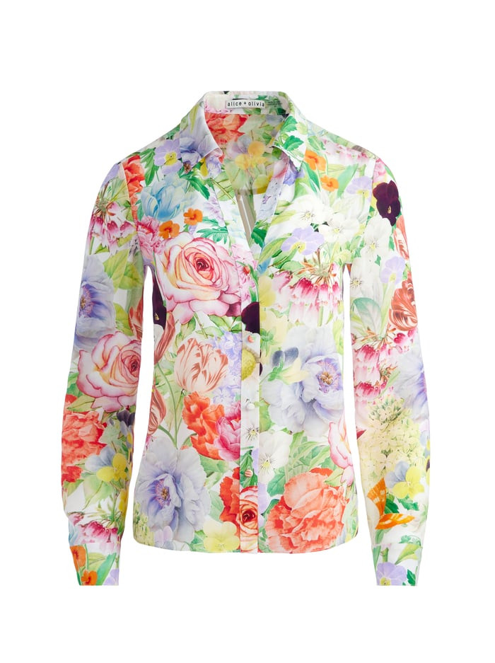 ELOISE BUTTON DOWN BLOUSE | Alice + Olivia