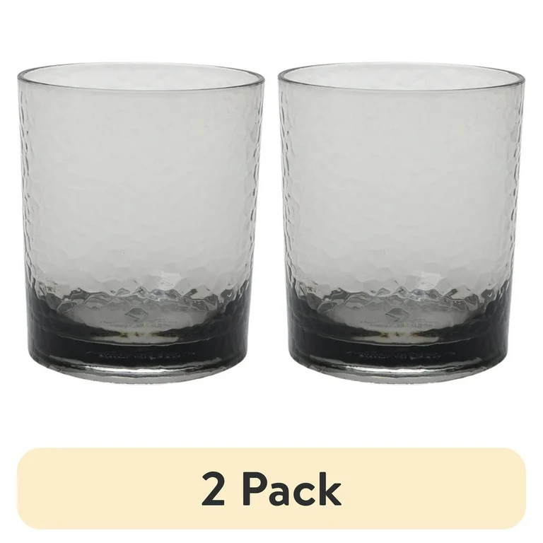 (2 pack) Better Homes & Gardens 14-Ounce Tritan Short Hammered Tumbler, Smoke | Walmart (US)