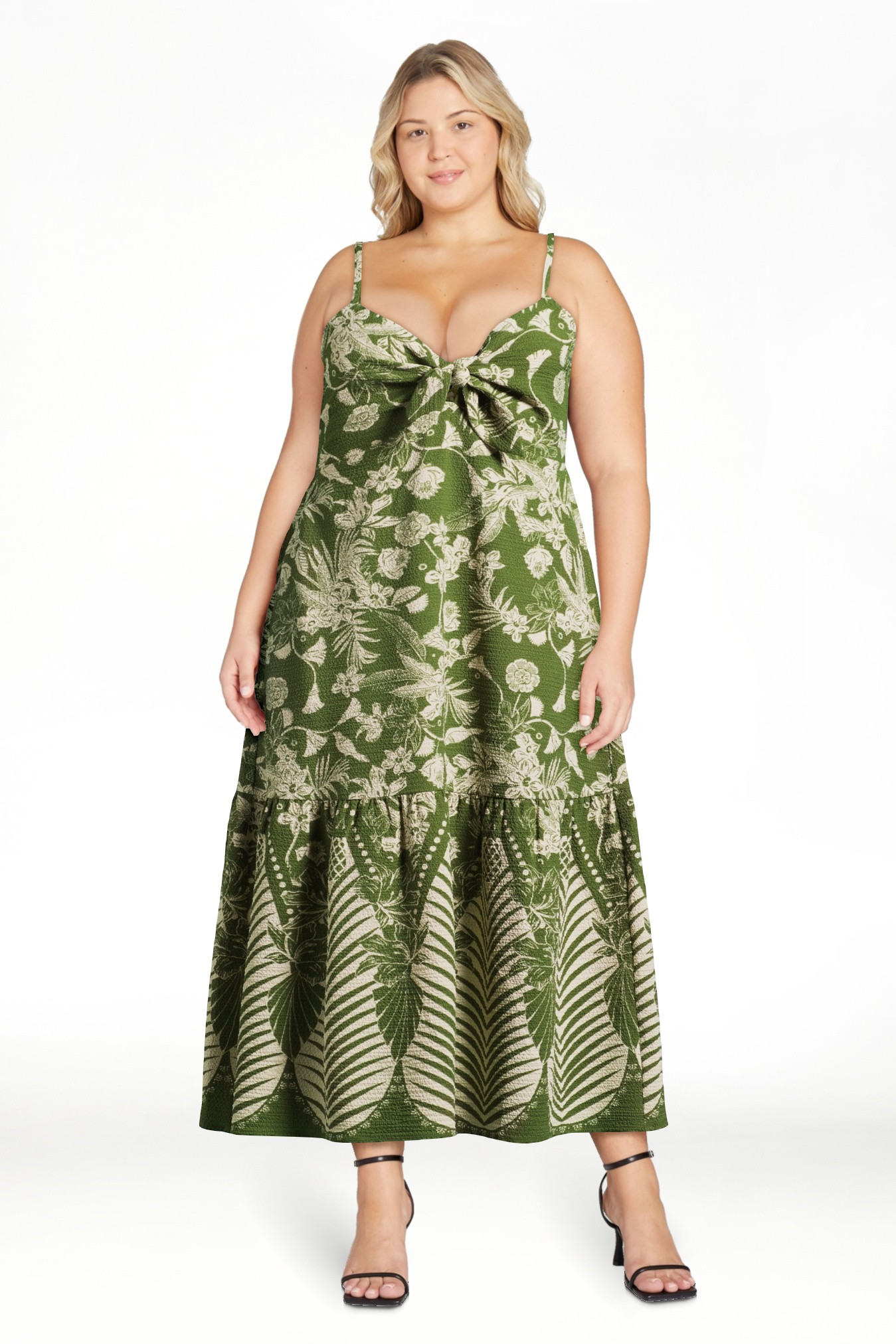 Sofia Jeans Women's and Women's Plus Tie Front Cutout Maxi Dress, Sizes XS-5X | Walmart (US)