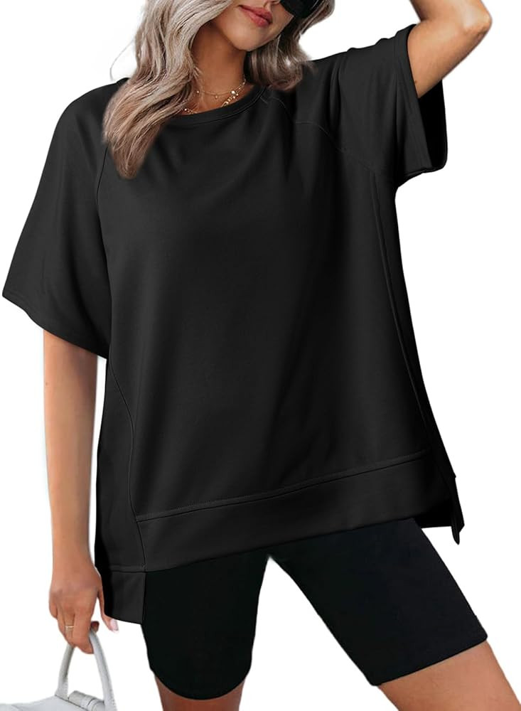 Dokotoo Oversized T Shirts for Women Crewneck Short Sleeve Casual Summer Tops Lightweight Loose H... | Amazon (US)